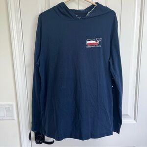 Vineyard Vines Men’s Hoodie Long Sleeve‎ TShirt American Flag Navy Medium NWT